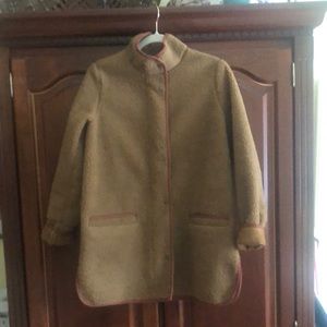 NWOT    Sherpa faux suede lined car coat length jacket